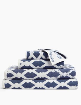 Pure Cotton Rope Print Towel | M&S