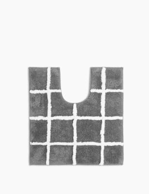 Pure Cotton Checked Pedestal Mat M&S US