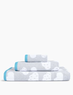 Serviette en coton &agrave; imprim&eacute; nuages vari&eacute;s