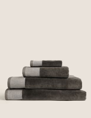 

Cotton Luxury Textured Shimmer Towel - Charcoal, Charcoal