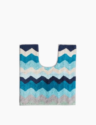 Contour lavabo/WC en coton &agrave; motif zigzag