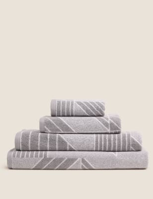 

Handtuch aus reiner Baumwolle mit geometrischem Design - Grey, Grey