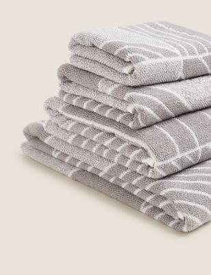 M&S Pure Cotton Geometric Print Towel