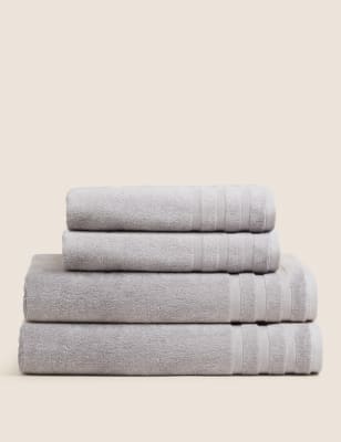 

M&S Collection Irresistibly Soft Towel Bundle with Lyocell - Silver Grey, Silver Grey