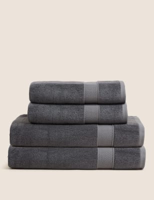 

M&S Collection Irresistibly Soft Towel Bundle with Lyocell - Charcoal, Charcoal