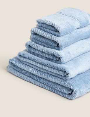 

M&S Collection Luxury Silky Soft Cotton Towel with Modal - Soft Blue, Soft Blue