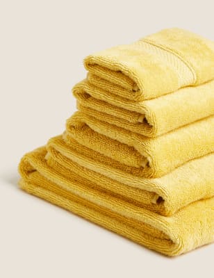 

M&S Collection Luxury Silky Soft Cotton Towel with Modal - Ochre, Ochre