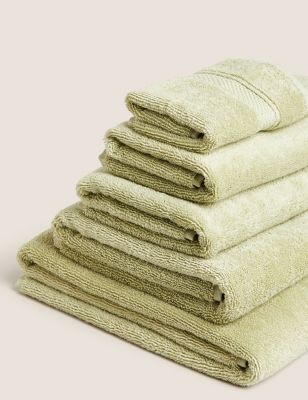 

M&S Collection Luxury Silky Soft Cotton Towel with Modal - Apple, Apple