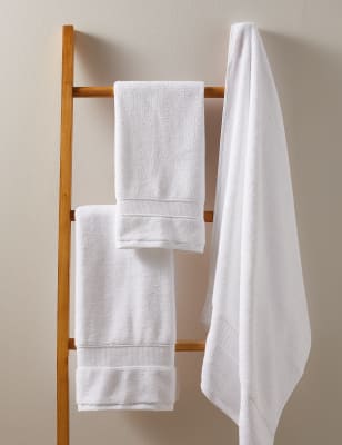 

M&S Collection Luxury Silky Soft Cotton Towel with Modal - White, White