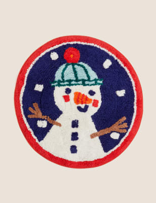 

Alfombrilla para baño 100% algodón con estampado de muñeco de nieve que se ilumina - Mezcla De Tonos Marino, Mezcla De Tonos Marino