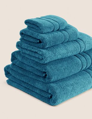 M&S Collection Luxury Pure Cotton Towel - Teal, Teal