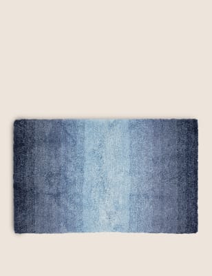 

M&S Collection Schnell trocknender Luxus-Badvorleger mit Ombre-Muster - Marineblau Melange, Marineblau Melange