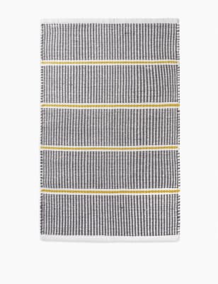 Tapis de bain &agrave; rayures en point d'&eacute;chelle