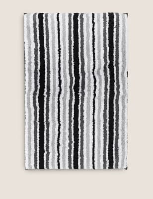 Tapis de bain ultra-doux s&eacute;chage rapide &agrave; rayures