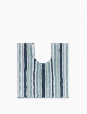 Contour lavabo/WC ultra-doux &agrave; rayures, s&eacute;chage rapide