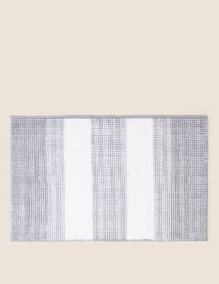 

M&S Collection Bobble Striped Bath Mat - Silver Grey, Silver Grey