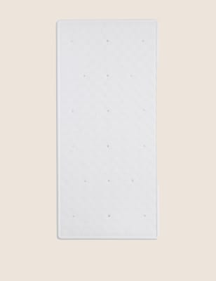 

M&S Collection Rubber Rectangular Non Slip Shower Mat - White, White