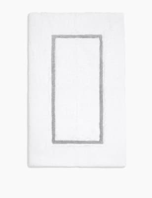 Tapis de bain avec bordure &agrave; rayures