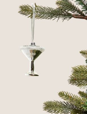 

Martini Glass Hanging Tree Decoration - Silver, Silver