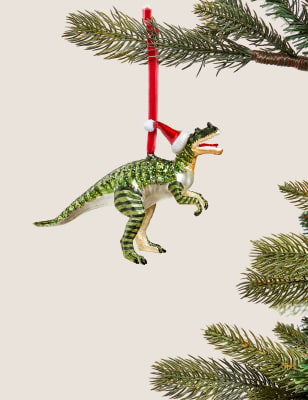 

Glitzernder Dinosaurier aus Glas als luxuriöse Dekoration zum Aufhängen - Grün, Grün