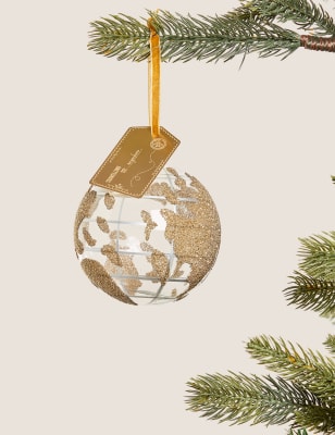 

Gold Glass Luxury Globe Bauble, Gold