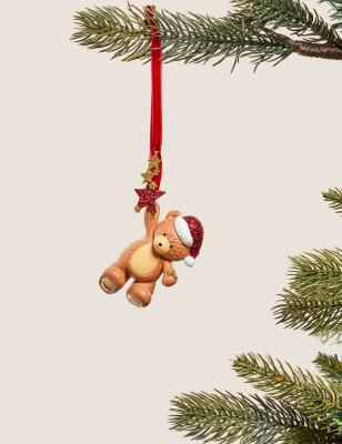 

Hanging Teddy Bear Decoration - Red, Red