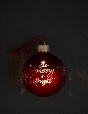 

Adorno 'Merry & Bright' que se ilumina - Rojo, Rojo