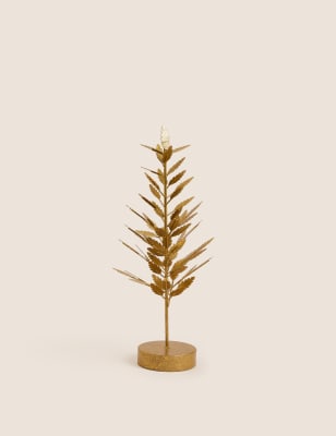 

M&S Collection Gold Wire Leaf Tree Decoration, Gold