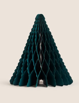 

M&S Collection Large Teal Paper Tree Decoration, Teal