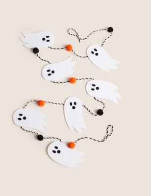 

M&S Collection Halloween Ghost Garland - Black Mix, Black Mix