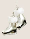 Glass Hanging Ice Skating Boots Decoration