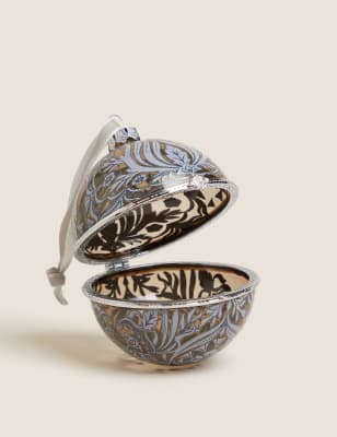 

Glass Open Close Bauble - Silver, Silver