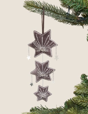 

Hanging Cascading Stars Decoration - Silver, Silver