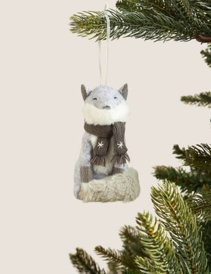 Hanging Snow Fox Decoration - CN
