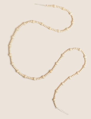 

M&S Collection Wooden Beaded Garland - Natural, Natural