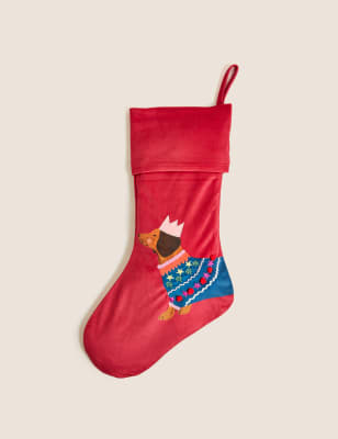 

M&S Collection Sausage Dog Stocking - Multi, Multi