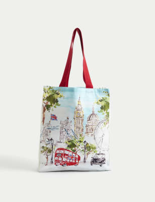 Pure Cotton London Scene Tote Bag