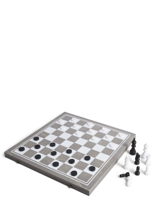 Wooden Chess Draughts Set M S