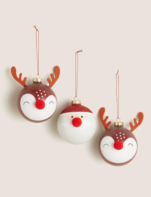 

3 Pack Novelty Nose Baubles - Red, Red