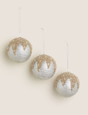 

3er-Pack glitzernde Silberfolienkugeln - Silver, Silver