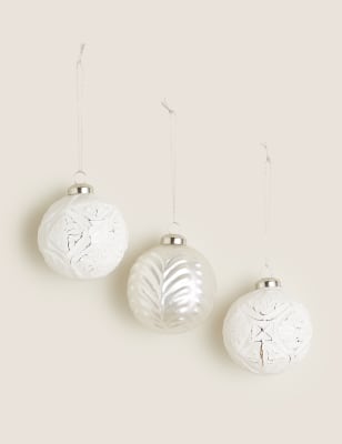 

3 Pack Silver Baubles, Silver