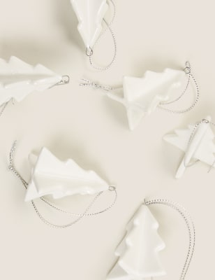 

6er-Pack Hängedekorationen für den Weihnachtsbaum - Silver, Silver