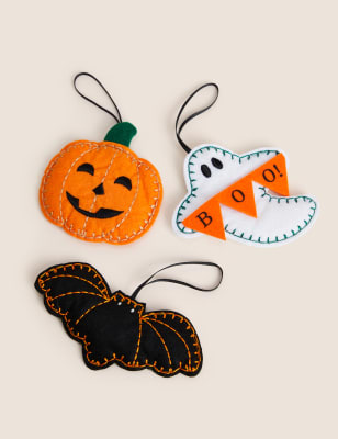 

M&S Collection 3pk Felt Hanging Halloween Decorations - Black Mix, Black Mix