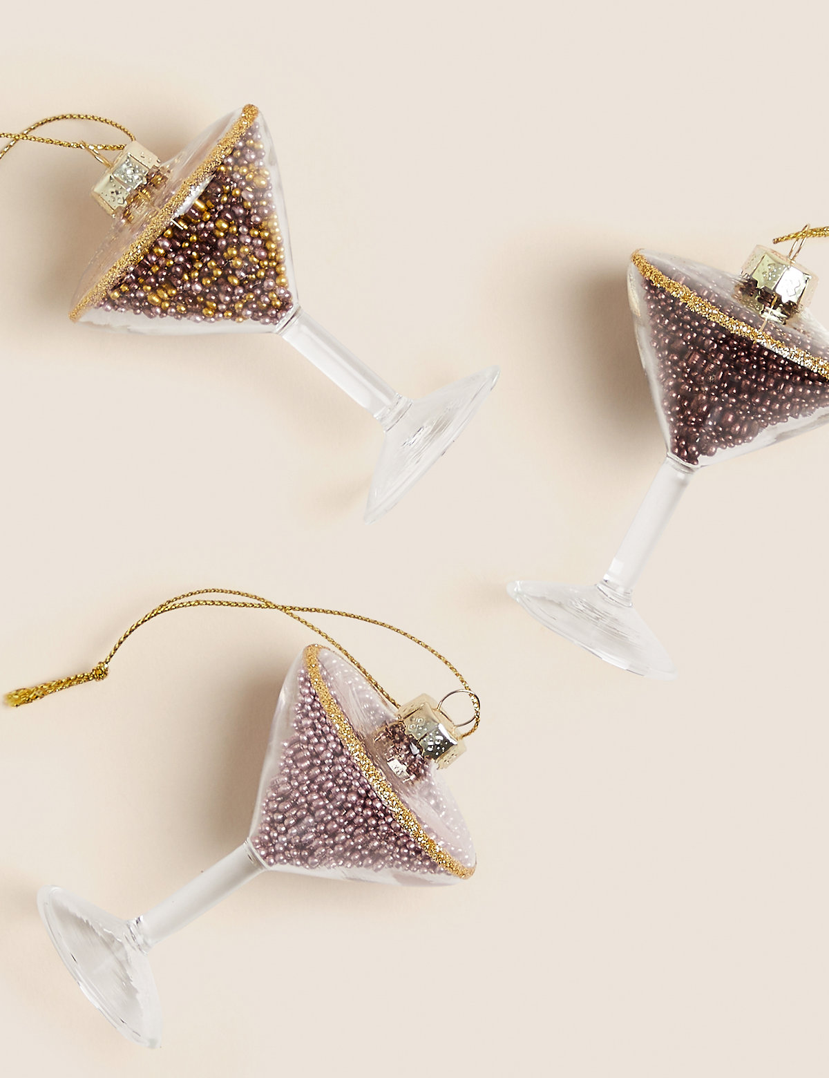 3pk Cocktail Glass Hanging Decorations