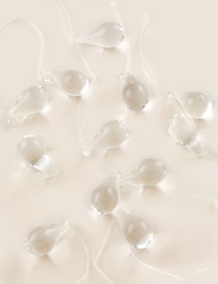 

M&S Collection 12pk Mini Glass Teardrop Baubles - Clear, Clear