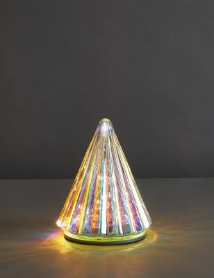 

M&S Collection Small Iridescent Light Up Tree Decoration - Pearl, Pearl