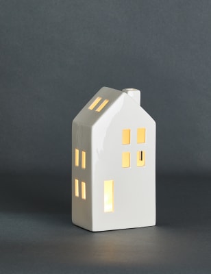 

M&S Collection White Light Up House Decoration, White