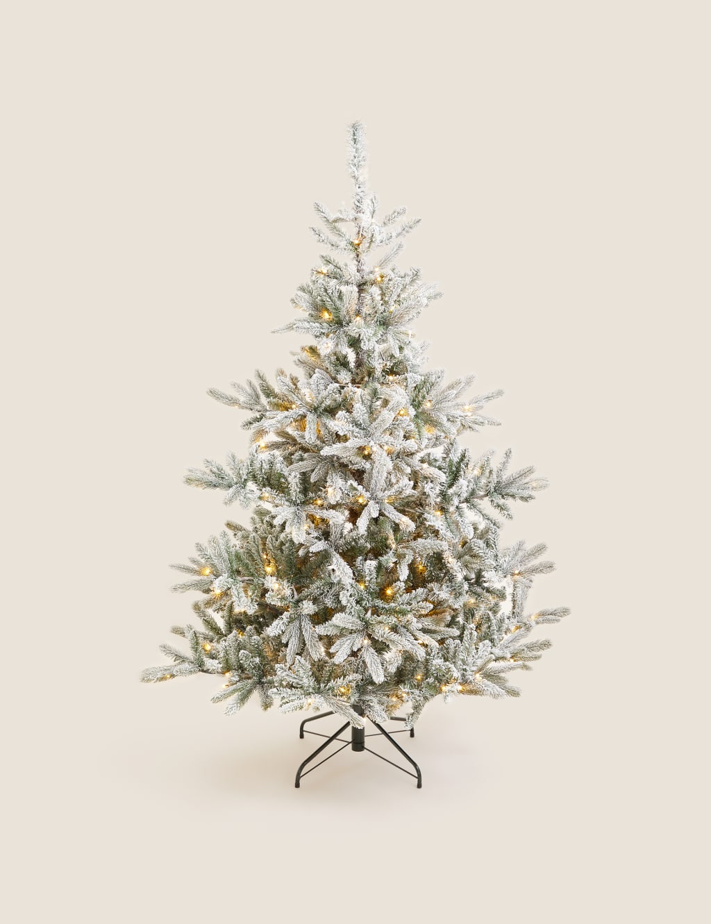 6ft Warm Pre-Lit Snowy Noble Christmas Tree image 2