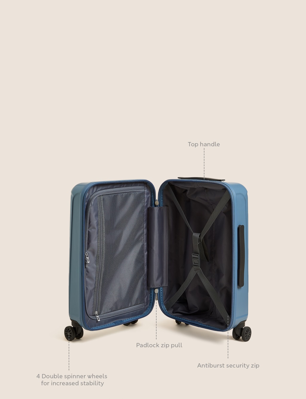 Amalfi 4 Wheel Hard Shell Cabin Suitcase image 8