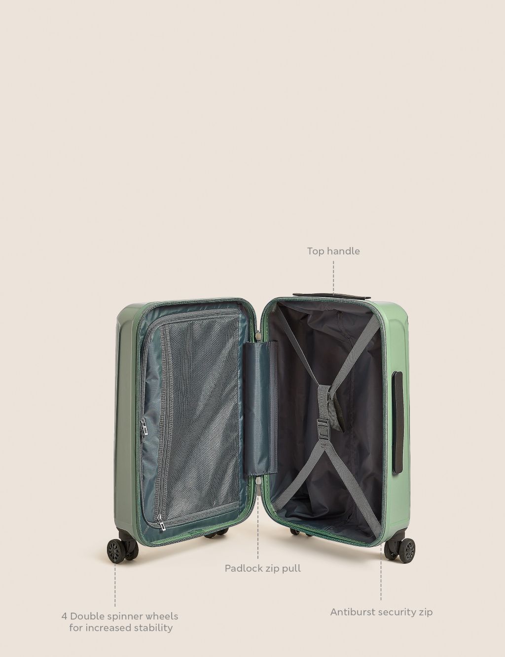 Amalfi 4 Wheel Hard Shell Cabin Suitcase image 6
